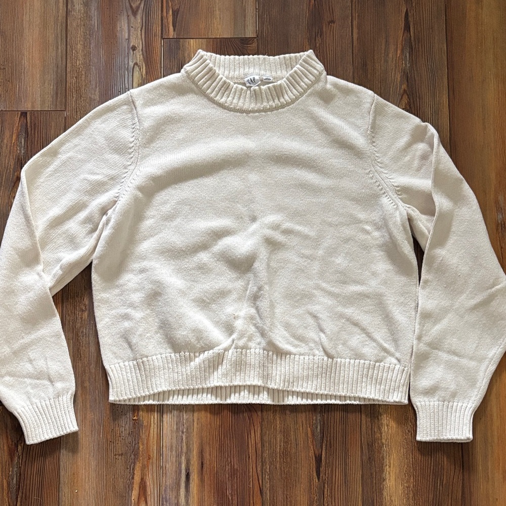 GAP Kids  Cream Crew Neck Sweater Large